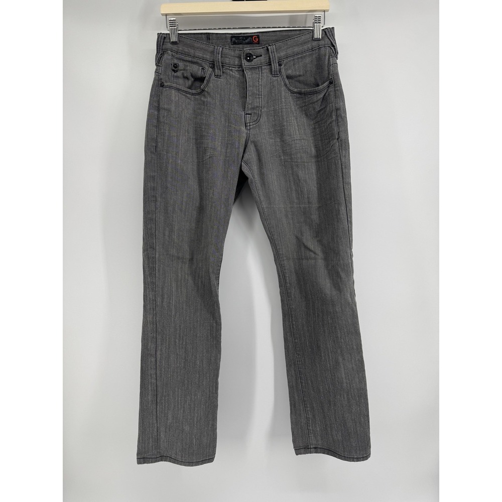 G By Guess Jeans Mens 32 Gray Calm Low Straight Studded Pockets Stretch Denim